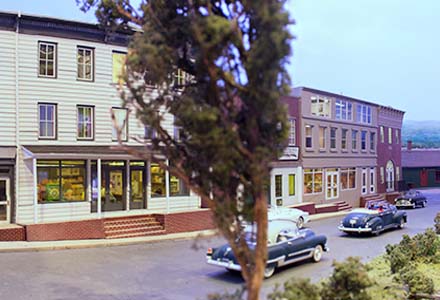 model railroad building Andover town panoramic pictures